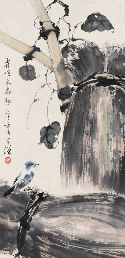 黄幻吾 民国三十一年(1942年)作 花鸟 立轴
